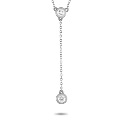 Non Branded Lb Exclusive 14k White Gold 0.20ct Diamond Necklace