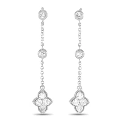 Non Branded Lb Exclusive 14k White Gold 0.40ct Diamond Dangle Earrings