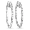 Non Branded Lb Exclusive 14k White Gold 1.0ct Diamond Inside-out Hoop Earrings