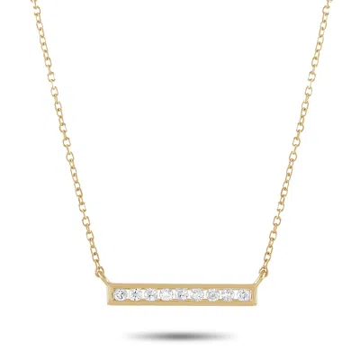Non Branded Lb Exclusive 14k Yellow Gold 0.10ct Diamond Bar Necklace