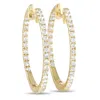 Non Branded Lb Exclusive 14k Yellow Gold 0.50ct Diamond Inside-out Hoop Earrings