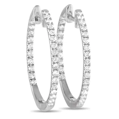 Non Branded Lb Exclusive 14k Yellow Gold 0.50ct Diamond Inside-out Hoop Earrings In White