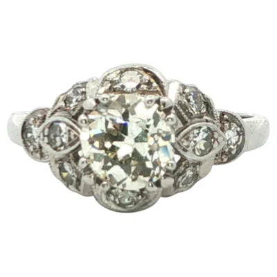 Pre-owned Non Branded 1910 European Cut Diamond & Platinum Ring In Multi
