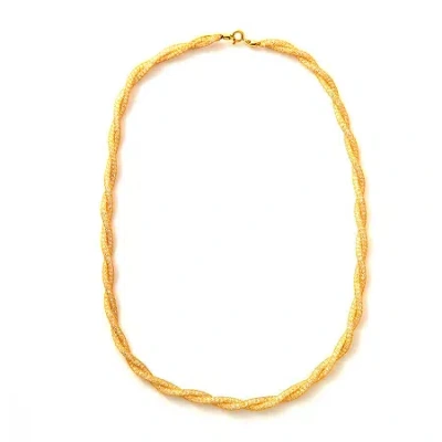 Non Branded Fine Jewelry Made In Italy 10k Gold 18 Inch White Cubic Zirconia Necklace