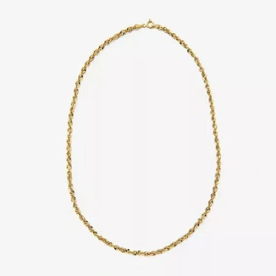 Non Branded Fine Jewelry Made In Italy Unisex Adult 14k Gold 18 Inch Rope Chain Necklace