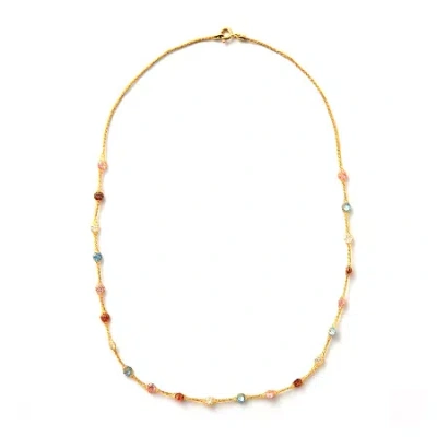 Non Branded Fine Jewelry Made In Italy Womens Multi Color Cubic Zirconia 10k Gold 18 Inch Pendant Necklace