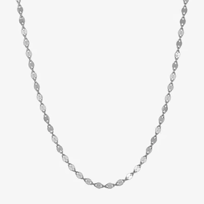 Non Branded Fine Jewelry Made In Italy Womens Sterling Silver 18 Inch Link Chain Necklace In Metallic