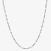 Non Branded Fine Jewelry Made In Italy Womens Sterling Silver 20 Inch Figaro Chain Necklace In Silver