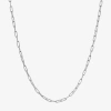 Non Branded Fine Jewelry Made In Italy Womens Sterling Silver 22 Inch Paperclip Chain Necklace In Silver