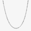 Non Branded Fine Jewelry Made In Italy Womens Sterling Silver 24 Inch Link Chain Necklace In White