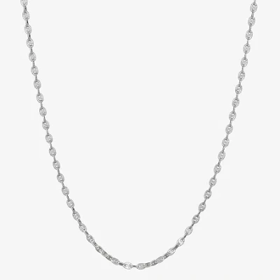 Non Branded Fine Jewelry Made In Italy Womens Sterling Silver 24 Inch Link Chain Necklace