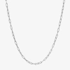 Non Branded Fine Jewelry Made In Italy Womens Sterling Silver 24 Inch Link Necklace In Silver