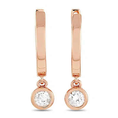 Non Branded Lb Exclusive 14k Rose Gold 0.20 Ct Diamond Earrings