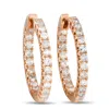 NON BRANDED LB EXCLUSIVE 14K ROSE GOLD 1.0CT DIAMOND INSIDE-OUT HOOP EARRINGS AER-4633R