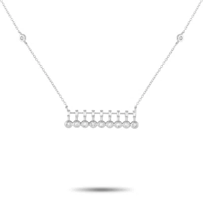 Non Branded Lb Exclusive 14k White Gold 0.25ct Diamond Bar Necklace Pn15367-w