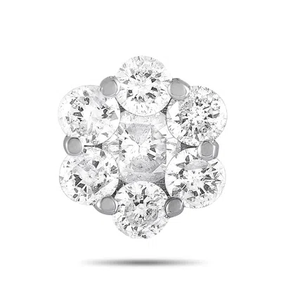 Non Branded Lb Exclusive 14k White Gold 0.25ct Diamond Flower Cluster Pendant Apd-15760