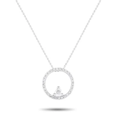 Non Branded Lb Exclusive 14k White Gold 0.25ct Diamond Necklace Pn15393