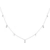 Non Branded Lb Exclusive 14k White Gold 0.25ct Diamond Station Necklace Pn14847-w In White