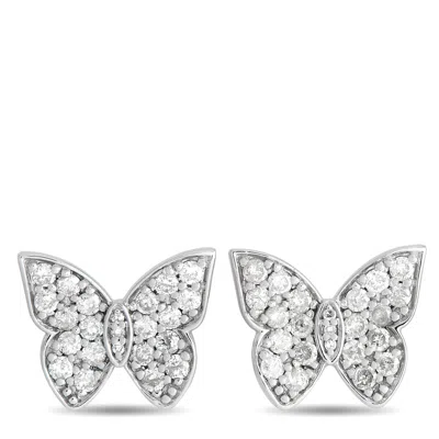 Non Branded Lb Exclusive 14k White Gold 0.50ct Diamond Butterfly Stud Earrings Er28551