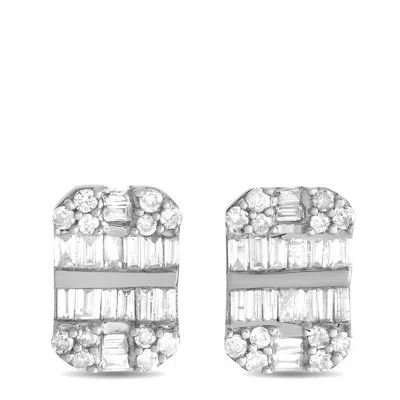 Non Branded Lb Exclusive 14k White Gold 0.50ct Diamond Earrings Er28339-w In Neutral