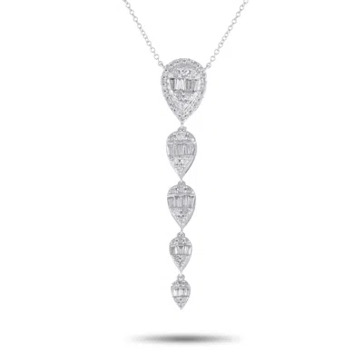 Non Branded Lb Exclusive 14k White Gold 0.75ct Diamond Necklace Nk01583-w In Silver