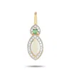 Non Branded 14k Yellow Gold 0.07ct Diamond, Opal, And Emerald Pendant Pd4-16299yopem In Gold