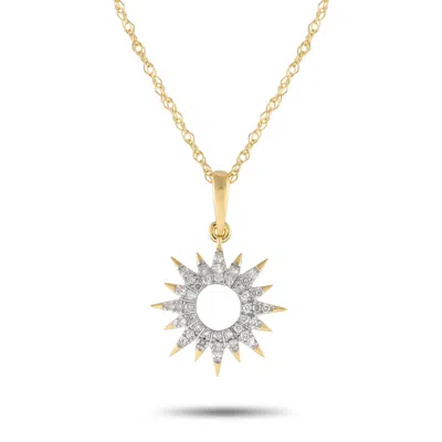 Non Branded Lb Exclusive 14k Yellow Gold 0.10ct Diamond Sunray Necklace Pn15157-y