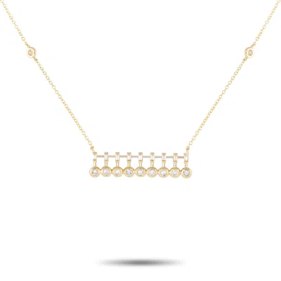 Non Branded Lb Exclusive 14k Yellow Gold 0.25ct Diamond Bar Necklace Pn15366-y