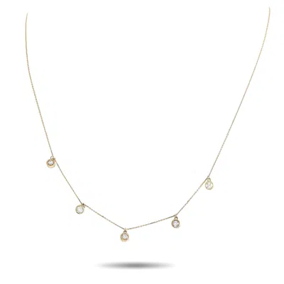 Non Branded Lb Exclusive 14k Yellow Gold 0.25ct Diamond Station Necklace Nk01459-y