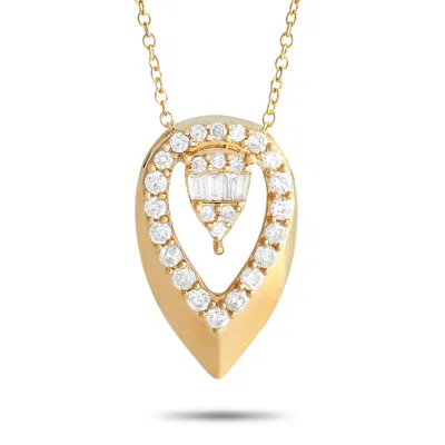 Non Branded Lb Exclusive 14k Yellow Gold 0.30ct Diamond Teardrop Necklace Pn15407-y
