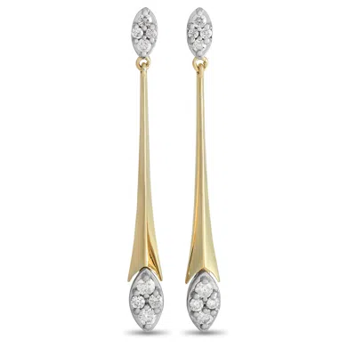 Non Branded Lb Exclusive 14k Yellow Gold 0.50ct Diamond Marquise Drop Earrings Er28288