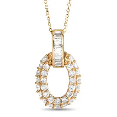 Non Branded Lb Exclusive 14k Yellow Gold 0.63ct Diamond Oval Necklace Pn15336-y
