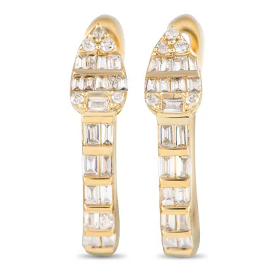 Non Branded Lb Exclusive 14k Yellow Gold 0.70ct Diamond Huggie Earrings Er28164-y