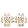 NON BRANDED LB EXCLUSIVE 14K YELLOW GOLD 1.0CT DIAMOND ROUND AND BAGUETTE FLOWER EARRINGS ER28436