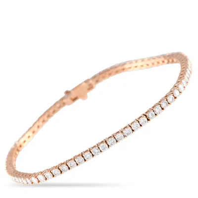 Non Branded Lb Exclusive 18k Rose Gold 3.82 Ct Diamond Tennis Bracelet Mf19-051724