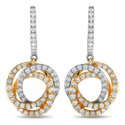 Non Branded Lb Exclusive 18k White And Yellow Gold 1.0ct Diamond Circle Drop Earrings Aer-13233-wy