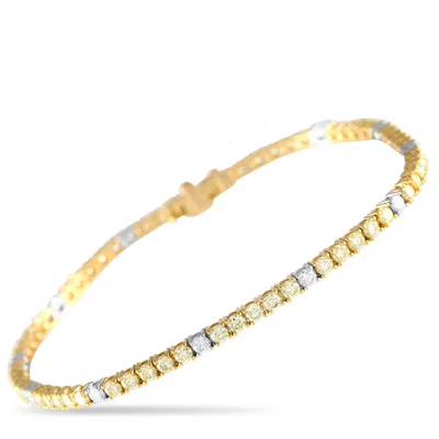 Non Branded Lb Exclusive 18k White And Yellow Gold 3.42 Ct Diamond Tennis Bracelet Mf18-051724