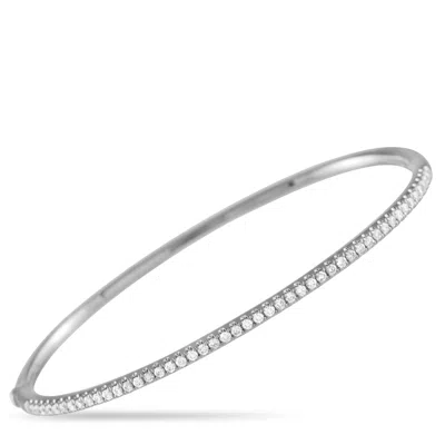 Non Branded Lb Exclusive 18k White Gold 0.50ct Half-eternity Bangle Bracelet Alb-15074