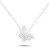 Non Branded Lb Exclusive 18k White Gold 0.65ct Diamond Butterfly Necklace Ank-16555 In White
