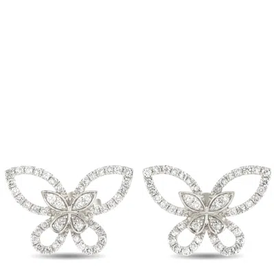 Non Branded Lb Exclusive 18k White Gold 0.75ct Diamond Butterfly Earrings Aer-16725