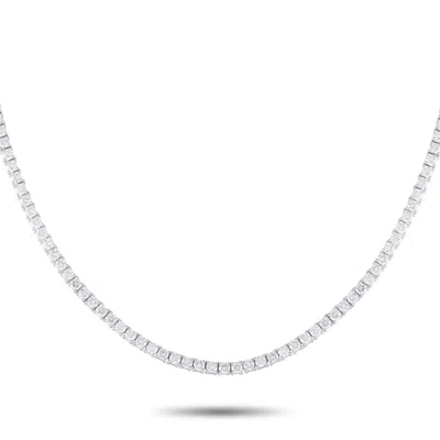 Non Branded Lb Exclusive 18k White Gold 10.47 Ct Diamond Tennis Necklace Mf29-051724