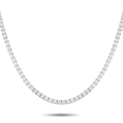 Non Branded Lb Exclusive 18k White Gold 10.82 Ct Diamond Tennis Necklace Mf27-051724 In Neutral