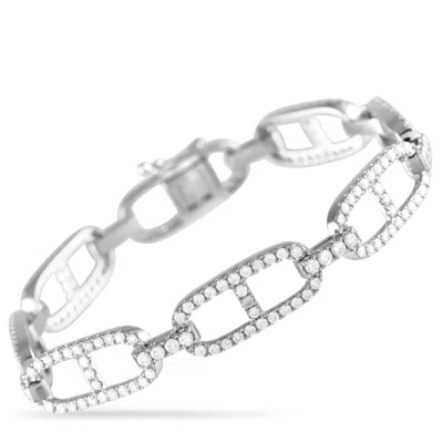 Non Branded Lb Exclusive 18k White Gold 3.52ct Diamond Link Bracelet Alb-17058