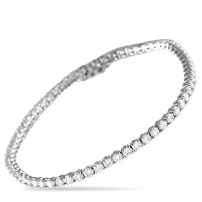Non Branded Lb Exclusive 18k White Gold 3.97 Ct Diamond Tennis Bracelet Mf23-051724