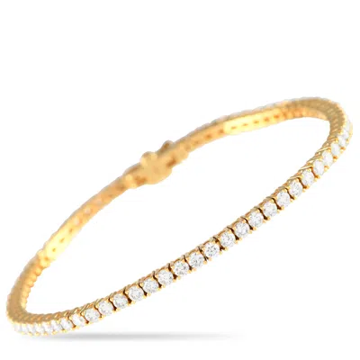 Non Branded Lb Exclusive 18k Yellow Gold 3.88 Ct Diamond Tennis Bracelet Mf15-051724