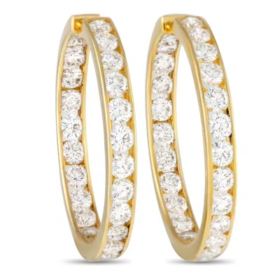 Non Branded Lb Exclusive 18k Yellow Gold 7.20ct Diamond Inside-out Hoop Earrings Mf22-031524