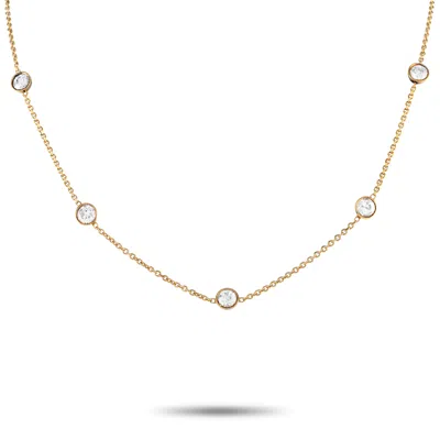 Non Branded Lb Exclusive Antique 18k Yellow Gold 2.50ct Diamond Station Necklace Mf05-012924