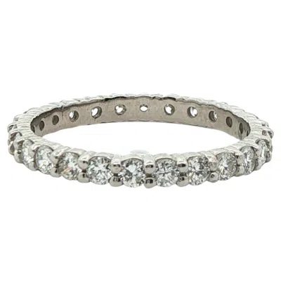 Pre-owned Non Branded Platinum Diamond Eternity Band In Multi