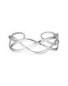 Non Branded Silver Braid Cuff Bracelet In Metallic