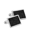 Non Branded Silver Rectangle Cufflinks In Black
